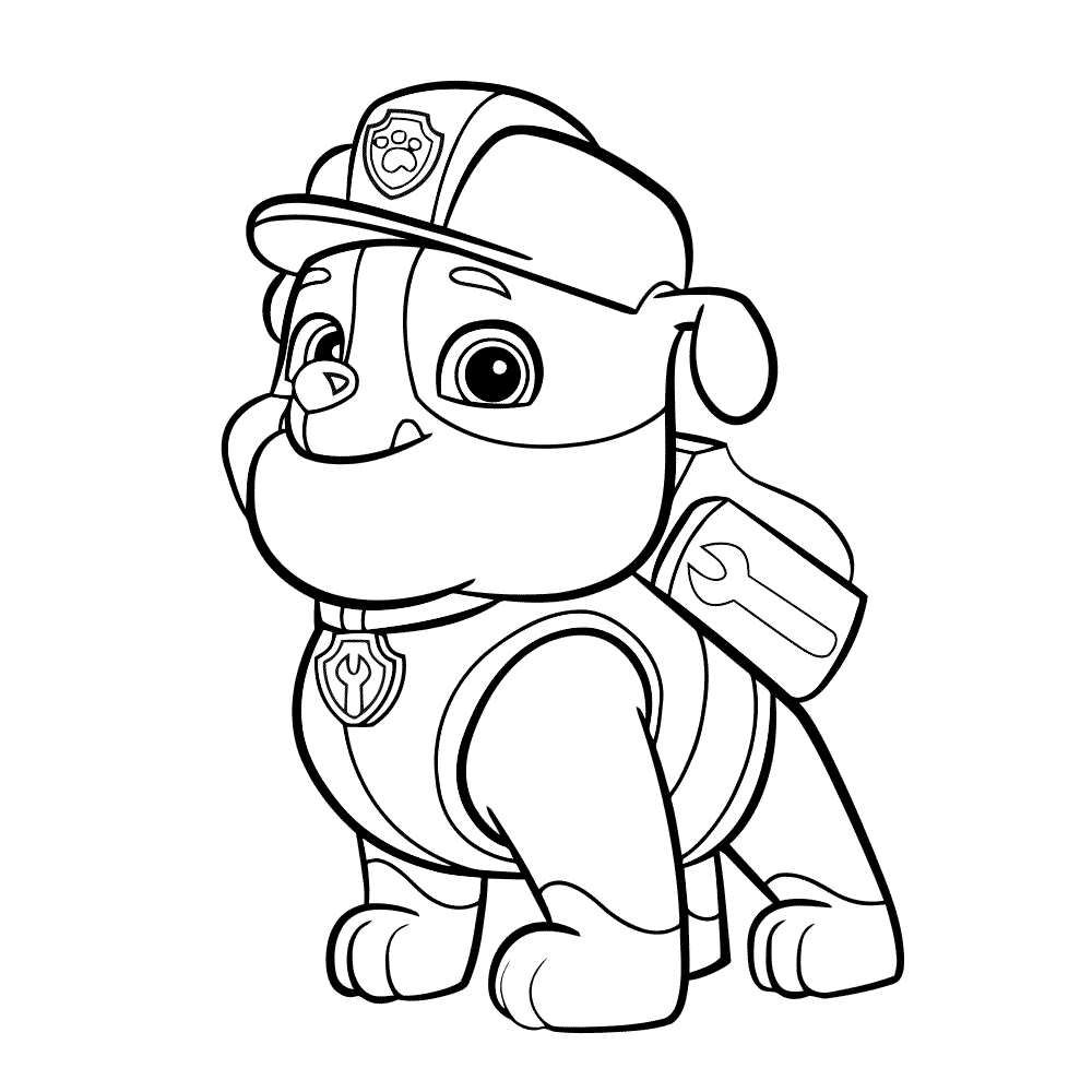 Kleurplaat - Paw Patrol - Rubble -Chassé Theater Breda