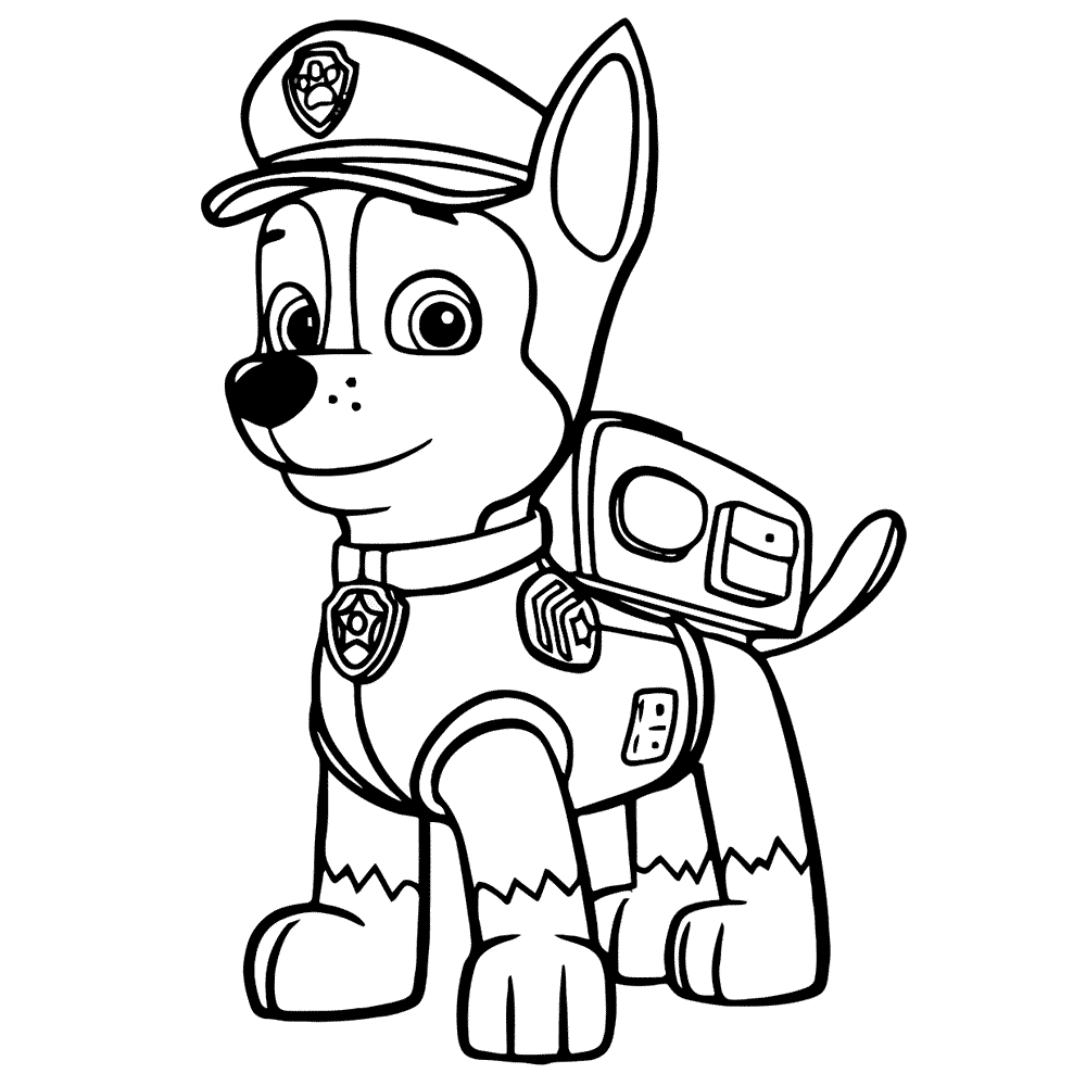 Kleurplaat - Paw Patrol - Chase -Chassé Theater Breda